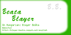 beata blayer business card