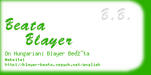 beata blayer business card